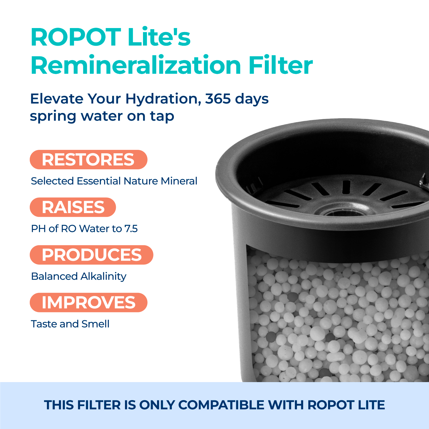 ตัวกรองการคืนแร่ธาตุแบบแพ็คคู่สำหรับ ROPOT-Lite และ ROPOT-Lite(UV)